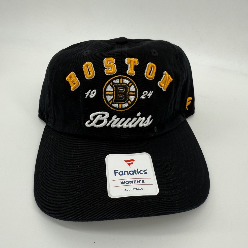 Boston Bruins‎ Women's Adjustable Black Fanatics Baseball Cap Hat 1924